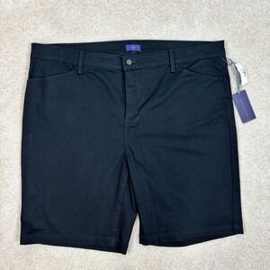 NYDJ Womens Black Original Slimming Fit Denim Shorts Size 22W NWT